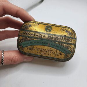Antique Art Deco Allenbury Pastilles Tin - 3.25"x 2.25" x 1"